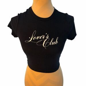 Garage Black and Gold Lover's Club Crop‎ Top